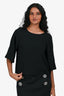 Helmut Lang Black Cropped Boxy Blouse Size XS