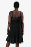 Akris Punto Black Sleeveless Midi Dress with Waist Tie Size 10 US