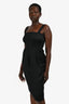 Max Mara Black Linen/Cotton Midi Dress Size 10 US