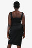 Max Mara Black Linen/Cotton Midi Dress Size 10 US