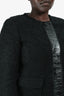 Akris Punto Black Tweed Evening Jacket with Faux Patent Trim Size 8 US