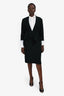 Max Mara Black Wrap Jacket + Midi Skirt Set Size 10 US