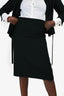 Max Mara Black Wrap Jacket + Midi Skirt Set Size 10 US
