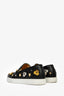 Christian Louboutin Black Leather Embellished Slip On Sneakers Size 38