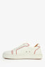 Christian Louboutin White Leather Red Trim Sneakers Size 39