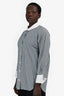 Frame Black/White Striped Cotton Poplin Button-Up Shirt Size M