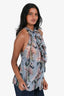Zimmermann Blue Floral Silk Ruffle Sleeveless Top Size 0