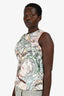 3.1 Phillip Lim White/Green Multicolour Printed Sleeveless Top Size 6