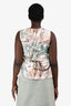 3.1 Phillip Lim White/Green Multicolour Printed Sleeveless Top Size 6