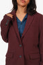 The Kooples Burgundy Single Breasted Blazer Size 40
