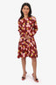 The Kooples Red/Black Floral Print Long Sleeve Dress Size 4