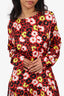 The Kooples Red/Black Floral Print Long Sleeve Dress Size 4