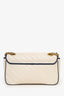 Gucci Cream/Navy Leather Small Marmont Shoulder Bag