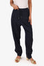 Dior Navy/Grey Wool Striped Drawstring Zip Hem Pants Size 50 Mens