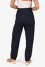 Dior Navy/Grey Wool Striped Drawstring Zip Hem Pants Size 50 Mens