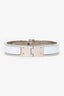 Hermès Silver Toned/White Enamel Charnière Hinged Bracelet