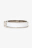 Hermès Silver Toned/White Enamel Charnière Hinged Bracelet