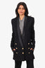 Balmain Black Gold Button Blazer Size 36
