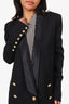Balmain Black Gold Button Blazer Size 36