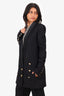 Balmain Black Gold Button Blazer Size 36