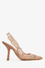 Christian Dior Nude Mesh J'Adior Slingback Heels Size 37
