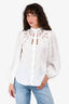 Zimmerman White Floral Linen Long Sleeve Top Size 0