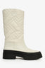 Hermès 2022 White Leather 'Fuji' Rain Boots Size 39