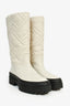 Hermès 2022 White Leather 'Fuji' Rain Boots Size 39
