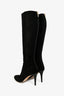 Jimmy Choo Black Suede Heeled Boots Size 38