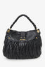 Miu Miu Black Matelasse Lambskin Leather Coffer Hobo Bag