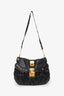 Miu Miu Black Matelasse Lambskin Leather Coffer Hobo Bag