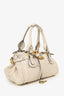 Chloe White Pebbled Leather Paddington Medium Satchel Bag