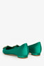 Manolo Blahnik Green Satin Hangisi Flats Size 38
