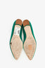Manolo Blahnik Green Satin Hangisi Flats Size 38