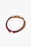 Hermès Red Leather 'Rivale' Double Tour Bracelet