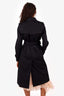 Burberry Black Kensington Long Trench Coat Size 4