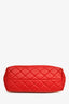 Dolce & Gabbana Red Leather Quilted Chain Handle Large 'Shopper' Tote Bag
