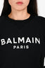 Balmain Black/White Logo Crewneck Sweatshirt Size XXS