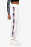 Fendi x Fila White Cotton Sweatpants with Blue/Red Logo Sides Size 40 IT