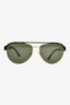 Versace Black/Silver Aviator Sunglasses