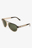 Versace Black/Silver Aviator Sunglasses