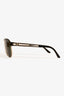 Versace Black/Silver Aviator Sunglasses