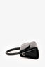By Far Black Croc Embossed Leather Mini with Strap