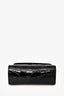 By Far Black Croc Embossed Leather Mini with Strap