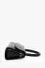 By Far Black Croc Embossed Leather Mini with Strap