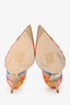 Christian Dior Blue/Orange Floral Fabric Heels Size 36