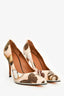 Givenchy Brown Butterfly Print Leather Heels Size 36