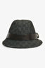 Gucci Dark Grey GG Canvas Leather Trim Hat Size M