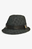 Gucci Dark Grey GG Canvas Leather Trim Hat Size M