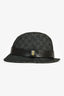 Gucci Dark Grey GG Canvas Leather Trim Hat Size M